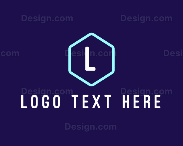 Modern Neon Tube Hexagon Logo