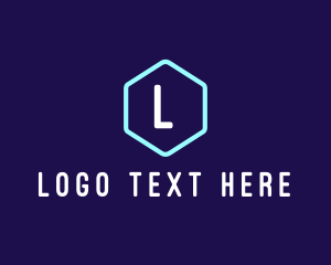 Modern Neon Tube Hexagon logo