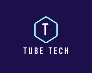 Modern Neon Tube Hexagon logo