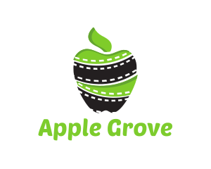 Green Apple Filmstrip logo design