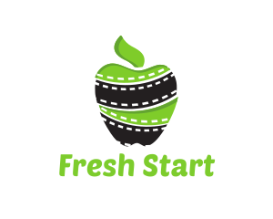 Green Apple Filmstrip logo design