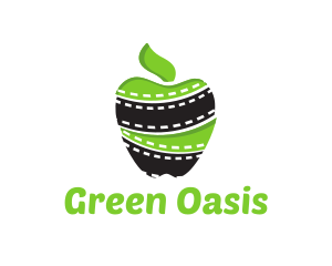 Green Apple Filmstrip logo design