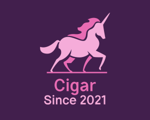 Pink Unicorn Silhouette logo design