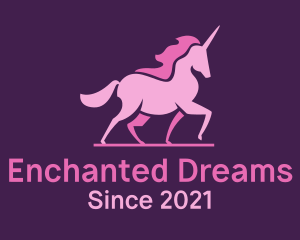 Pink Unicorn Silhouette logo