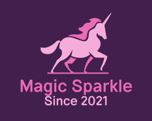 Pink Unicorn Silhouette logo