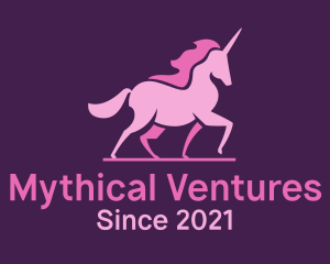 Pink Unicorn Silhouette logo