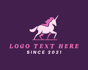 Pink Unicorn Silhouette logo