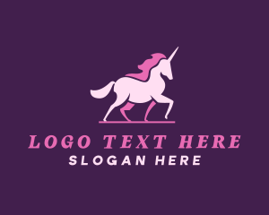 Pink Unicorn Silhouette Logo