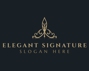 Feather Quill Tiara logo design