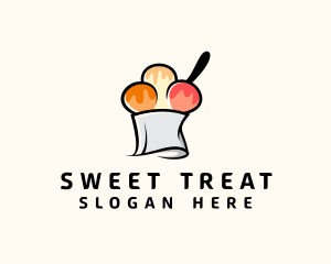 Gelato Sundae Dessert logo design