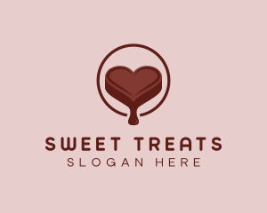Heart Chocolate Dessert logo design