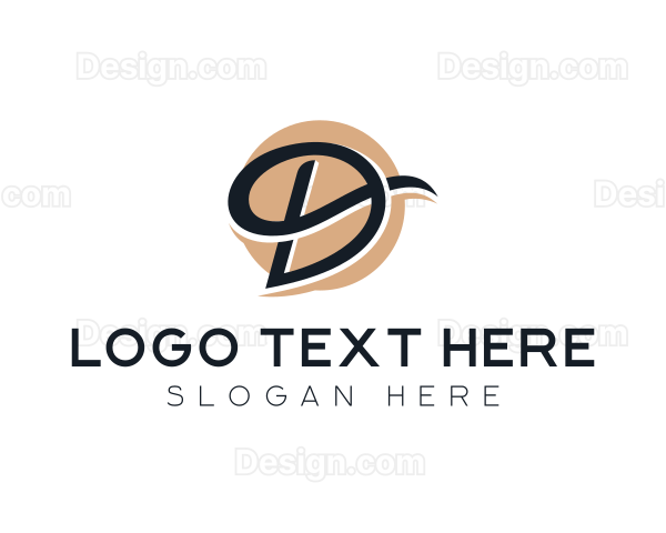 Creative Business Cursive Letter D Logo