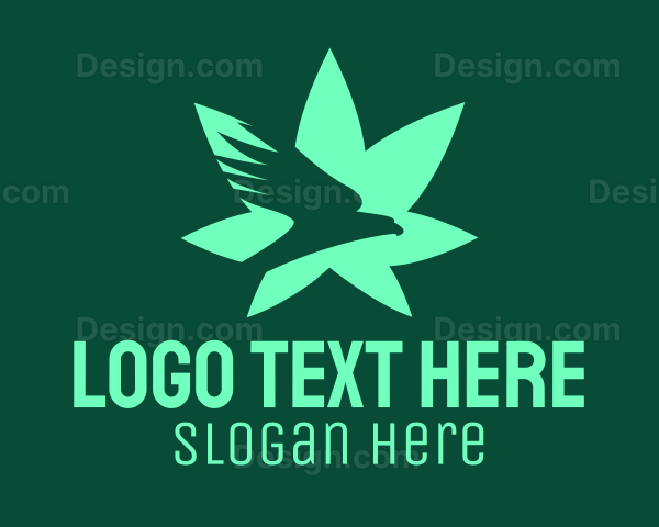 Green Eagle Weed Plant Logo