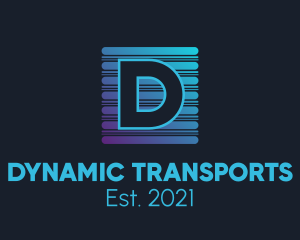 Blue Logistics Transport Letter  logo design