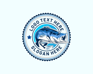 Fish Ocean Fishing  Logo