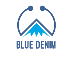 Blue Tech Mountain logo design