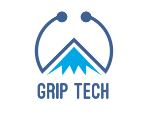 Blue Tech Mountain logo design