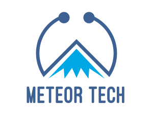 Blue Tech Mountain logo design