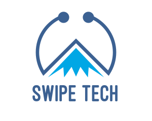 Blue Tech Mountain logo design