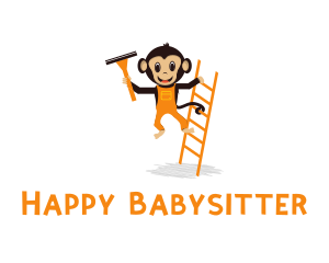 Ladder & Monkey Cartoon logo design