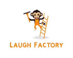 Ladder & Monkey Cartoon logo