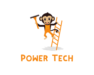 Ladder & Monkey Cartoon logo
