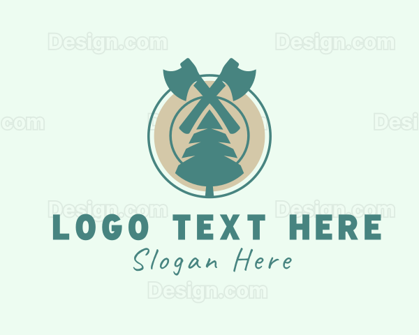 Axe Tree Lumberjack Logo