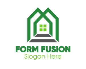 Green Shape House logo design