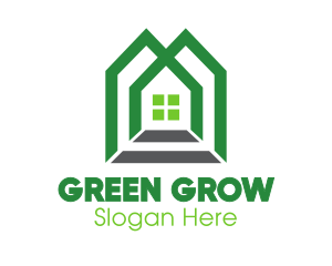 Green Shape House logo design