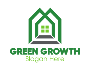 Green Shape House logo design