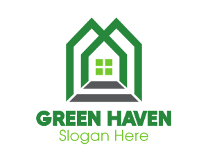 Green Shape House logo design