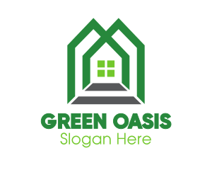 Green Shape House logo design