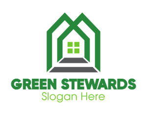 Green Shape House logo design