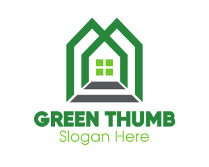 Green Shape House logo design