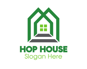 Green Shape House logo design