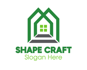 Green Shape House logo design