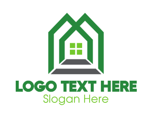 Shape - Green Shape House logo design