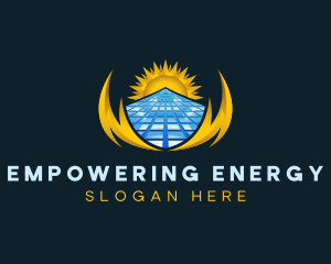 Solar Power Electricity logo design