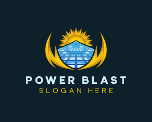 Solar Power Electricity logo design