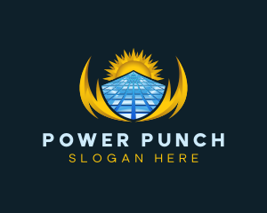 Solar Power Electricity logo design