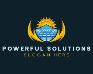 Solar Power Electricity logo design