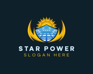 Solar Power Electricity logo design