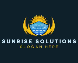 Solar Power Electricity logo design