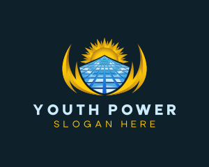 Solar Power Electricity logo design