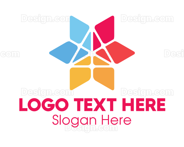 Colorful Triangular Flower Logo