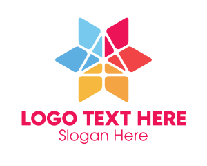 Colorful Triangular Flower logo