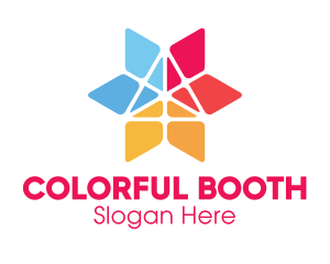 Colorful Triangular Flower logo design