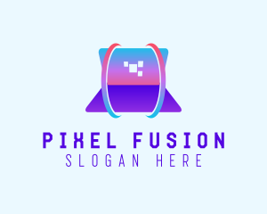 Laptop Pixel Orbit logo design