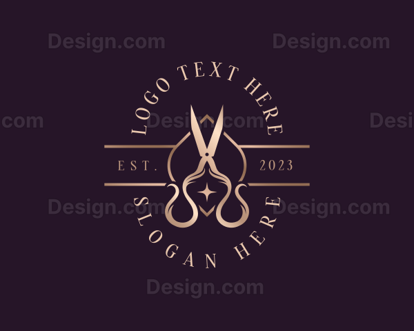 Elegant Scissors Shears Logo