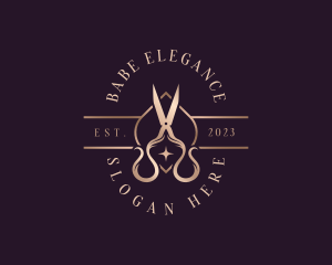 Elegant Scissors Shears logo design